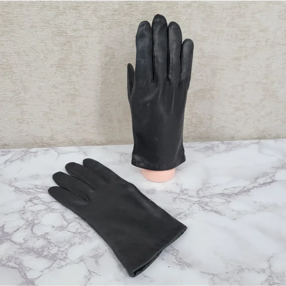 Aris Black Leather Women's Driving Gloves